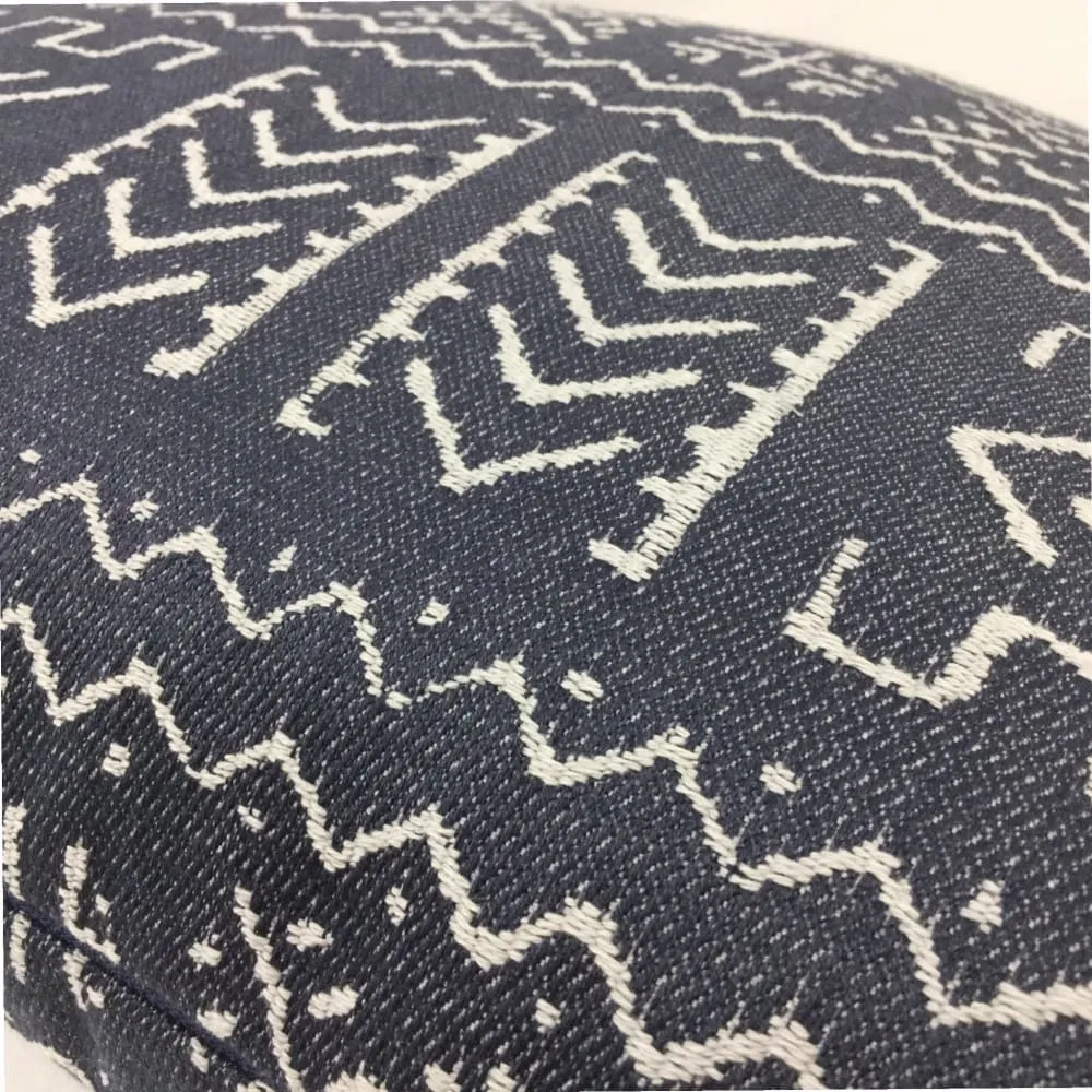 Hombori Mudcloth Inspired Blue African Tribal Pillow Cover