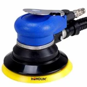 Homdum 125 mm pneumatic random orbital sander air orbital palm sander 5 inch Attached Loop Backing Pad with dust collecting hose and bag