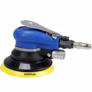 Homdum 125 mm pneumatic random orbital sander air orbital palm sander 5 inch Attached Loop Backing Pad with dust collecting hose and bag