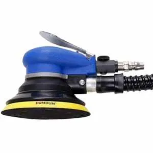 Homdum 125 mm pneumatic random orbital sander air orbital palm sander 5 inch Attached Loop Backing Pad with dust collecting hose and bag