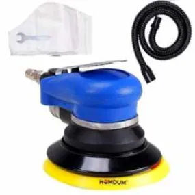 Homdum 125 mm pneumatic random orbital sander air orbital palm sander 5 inch Attached Loop Backing Pad with dust collecting hose and bag