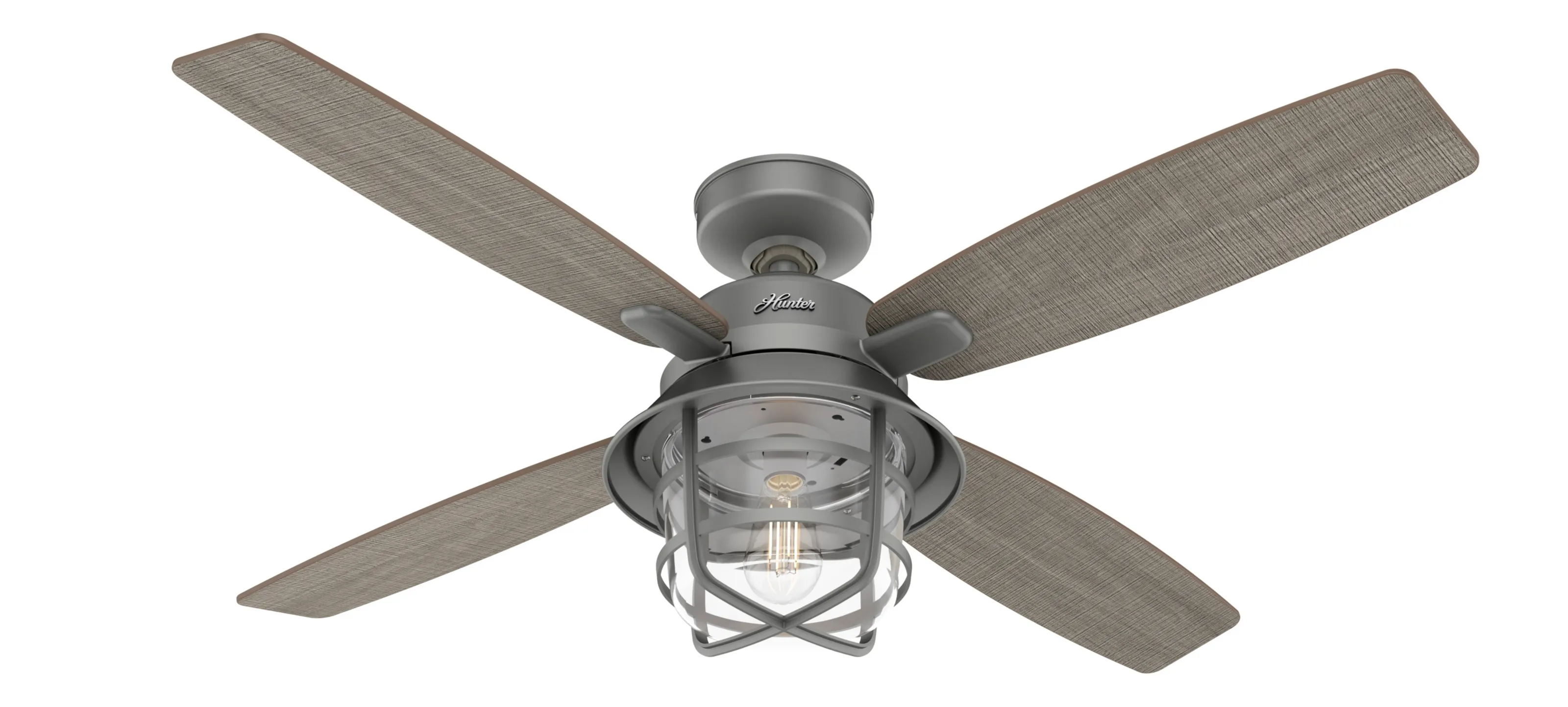 Hunter 52 inch Port Royale Damp Rated Ceiling Fan with LED Light Kit and Handheld Remote