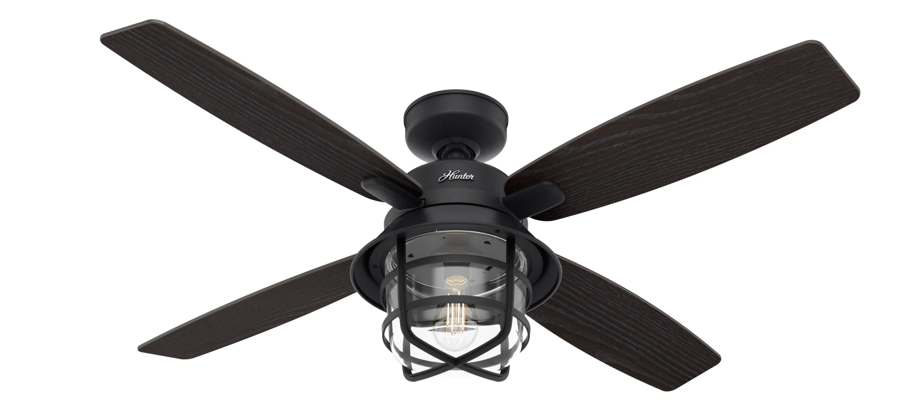 Hunter 52 inch Port Royale Damp Rated Ceiling Fan with LED Light Kit and Handheld Remote