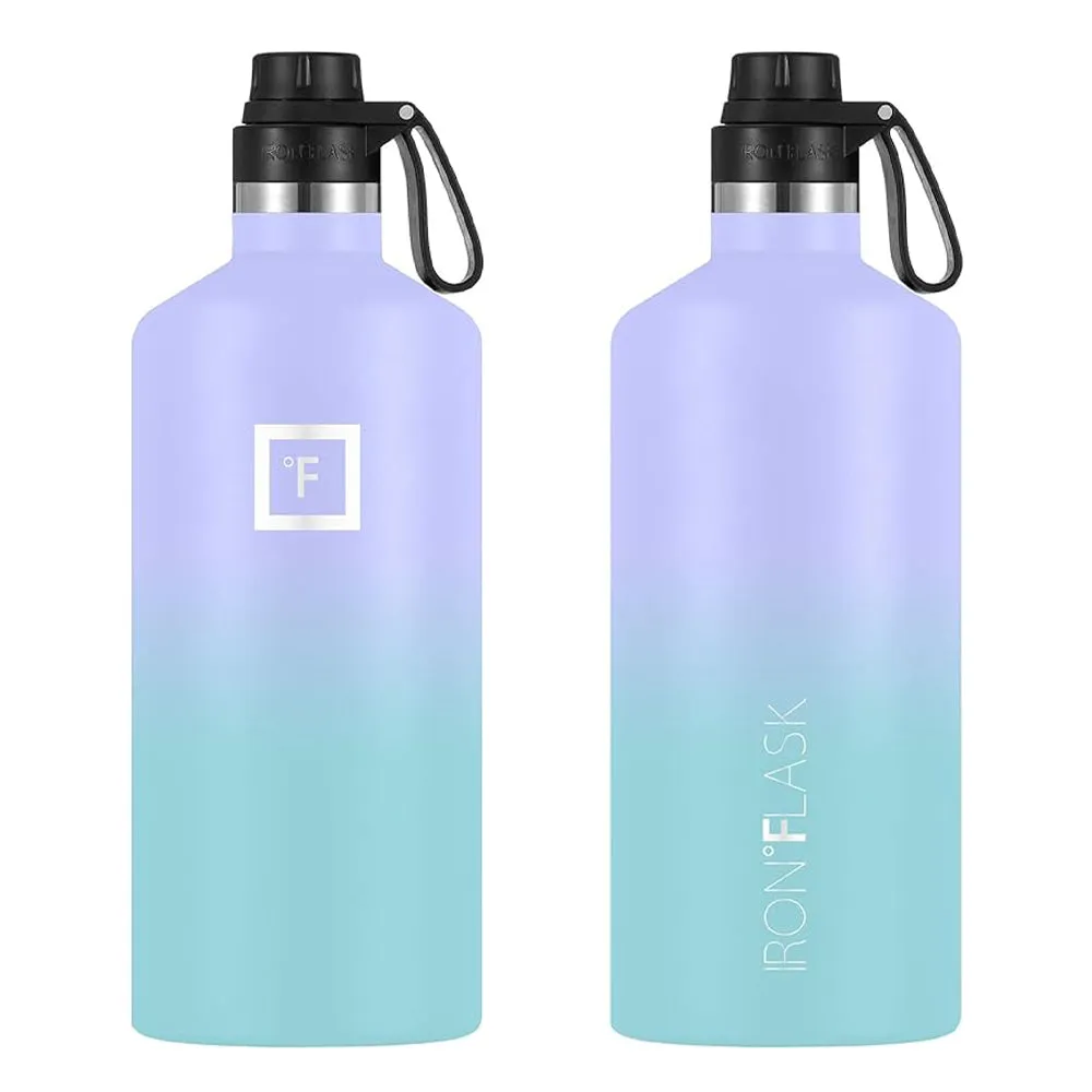 Iron Flask Narrow Mouth Bottle with Spout Lid, Cotton Candy, 64oz/1900ml