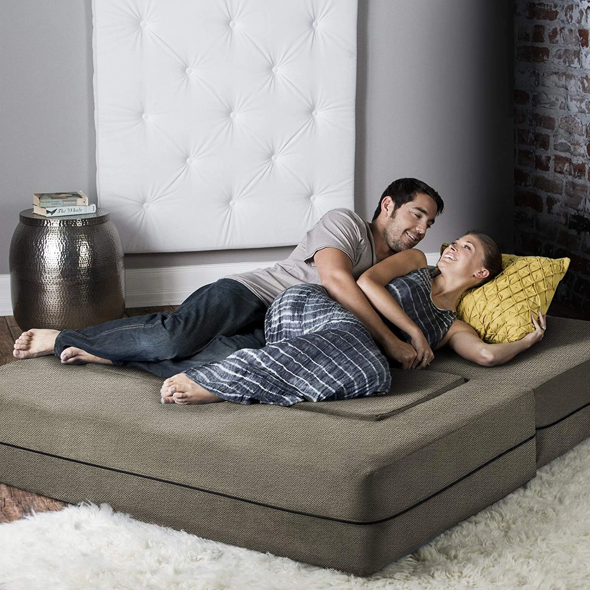 Jaxx Zipline Queen Convertible Sleeper Loveseat and Ottomans