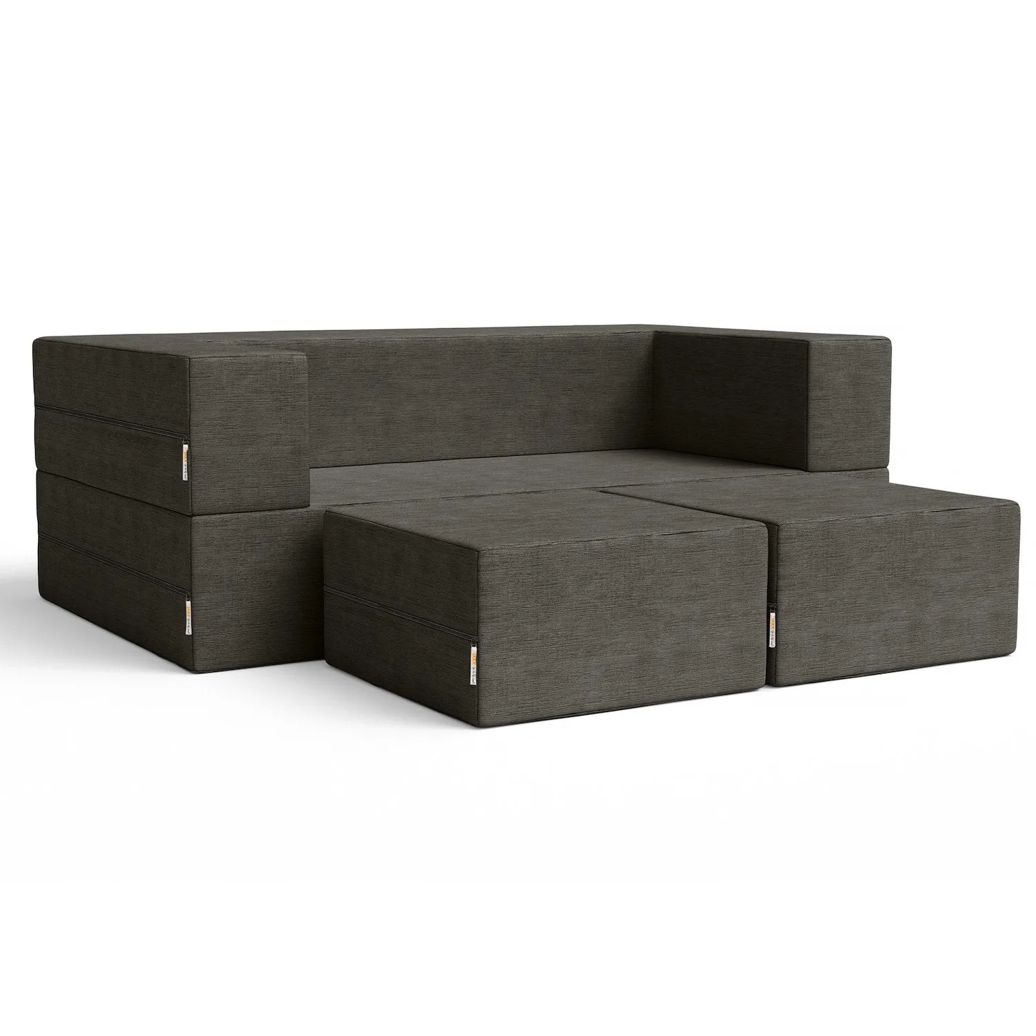 Jaxx Zipline Queen Convertible Sleeper Loveseat and Ottomans