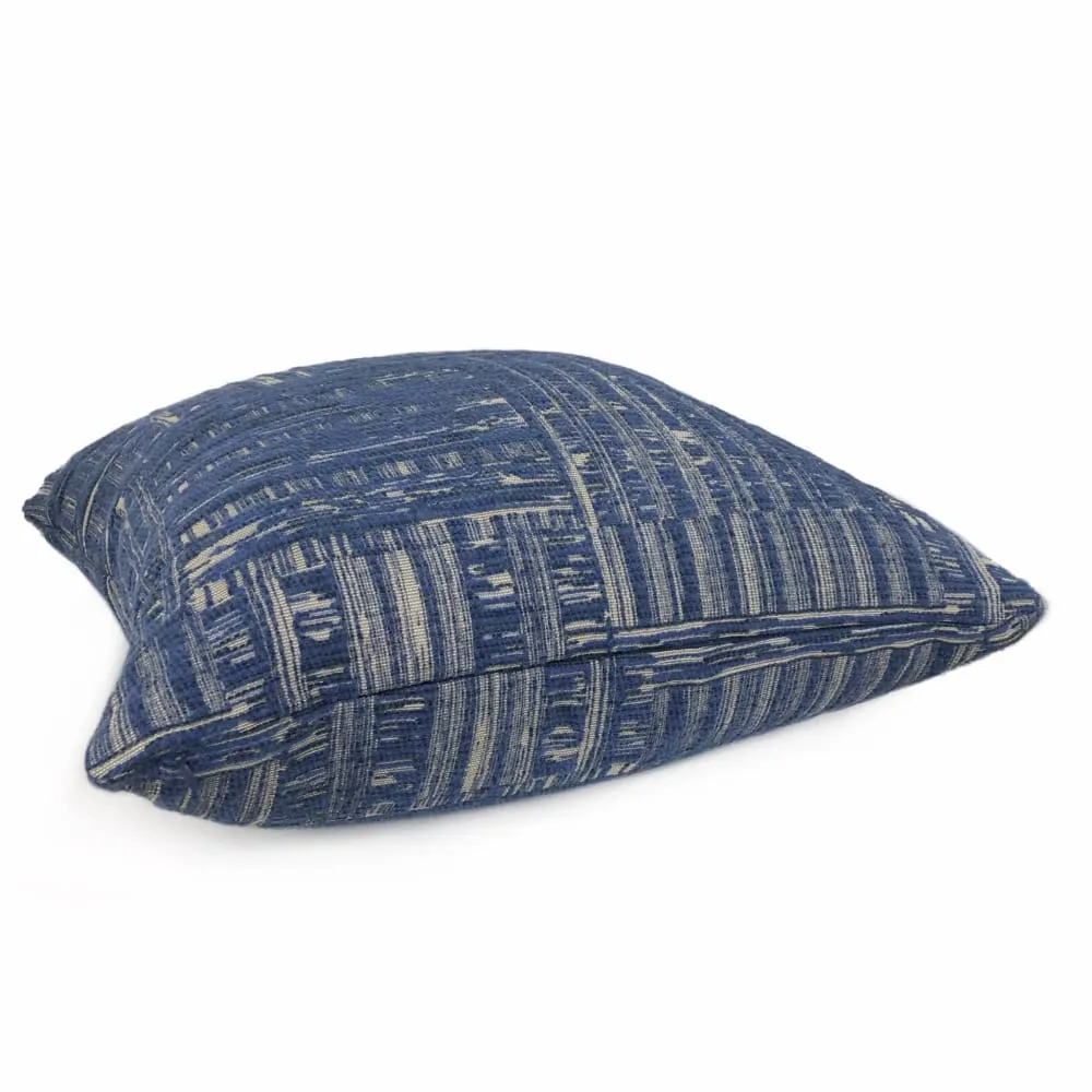 Joplin Cobalt Blue Abstract Texture Chenille Pillow Cover