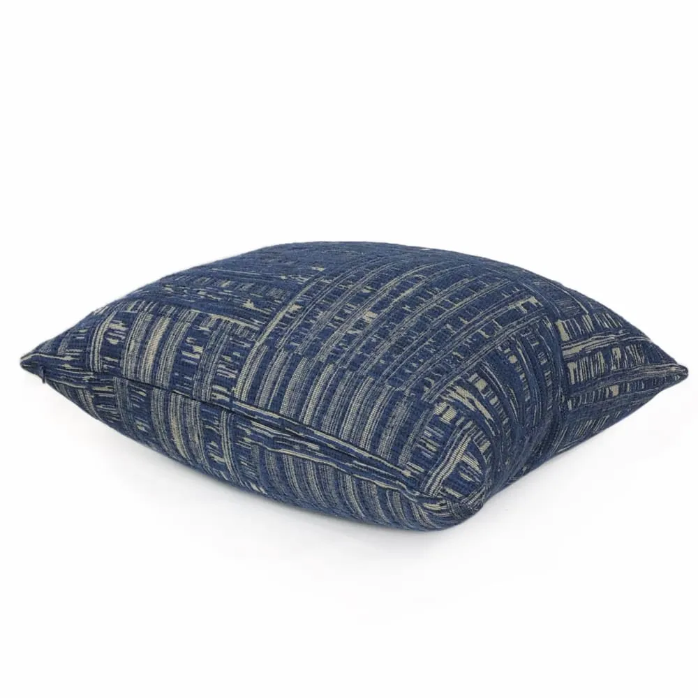 Joplin Cobalt Blue Abstract Texture Chenille Pillow Cover