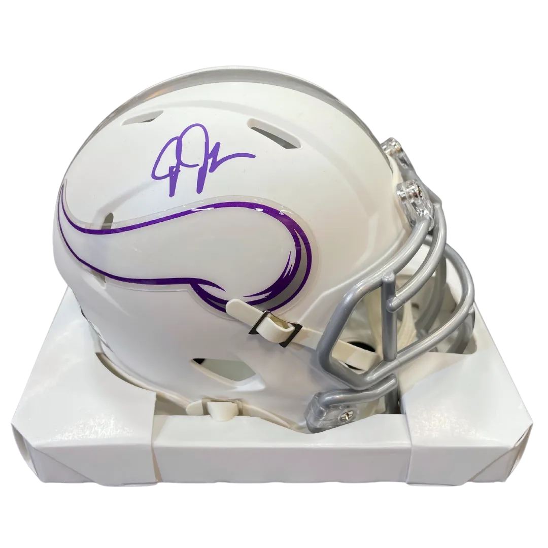 Justin Jefferson Autographed Minnesota Vikings Winter Warrior Mini Helmet