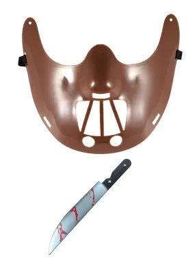 Labreeze Hannibal Lecter Costume Set | Plastic Mask & Fake Blooded