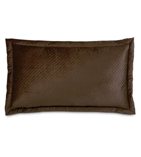 Lars Quilted Velvet King Sham 21x37 in Mocha