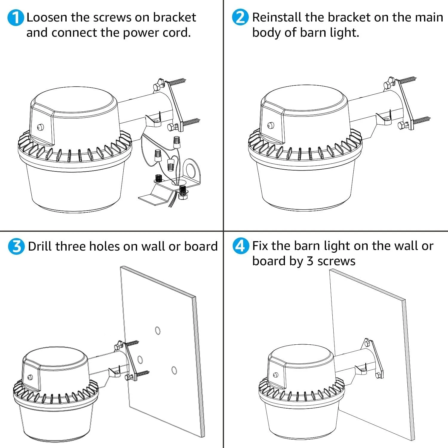 LED Barn Light, Dusk to Dawn Area Lights with Photocell, Outdoor Security Flood Lighting, ETL & FCC Listed, IP65 Waterproof, Aluminum Housing, 110-277V, Garage, Yard, 5000K Daylight, Bronze