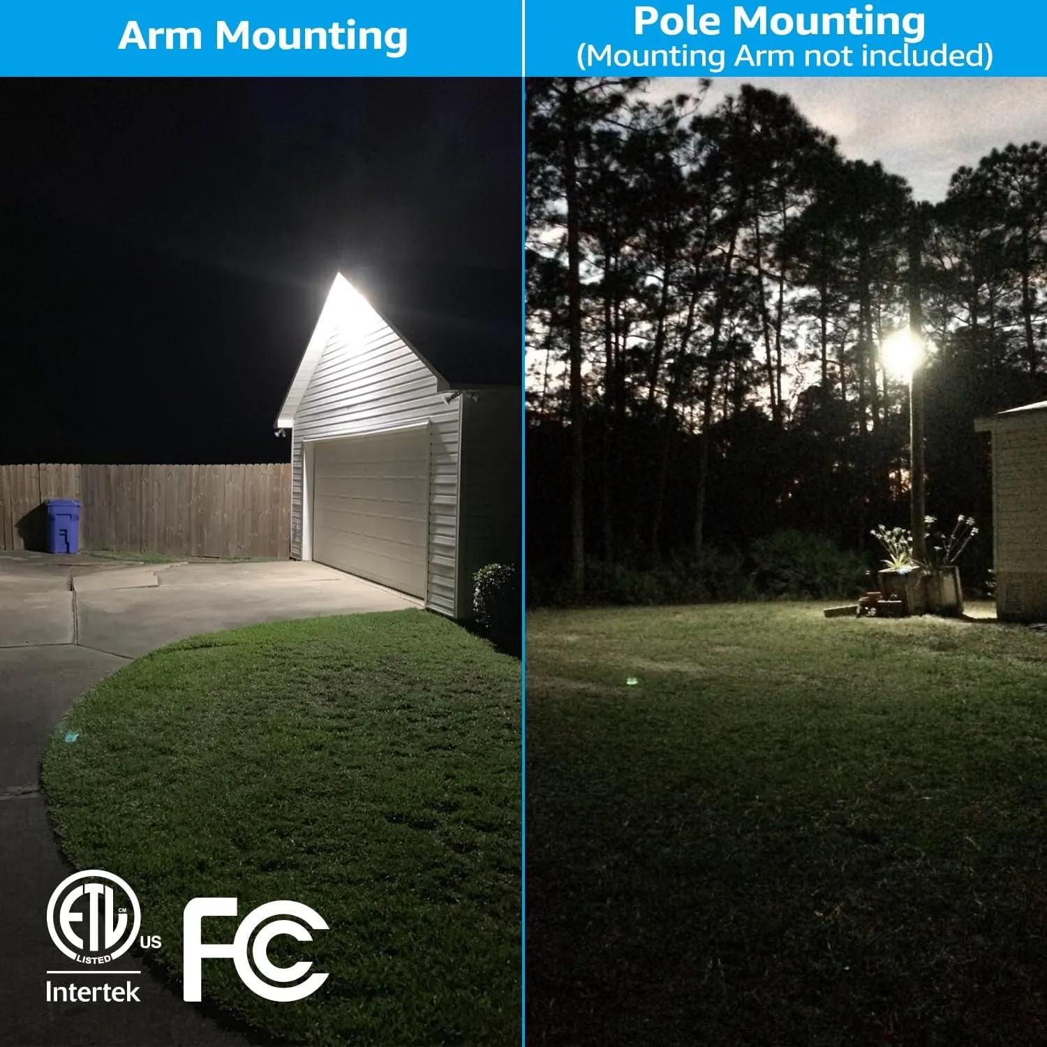 LED Barn Light, Dusk to Dawn Area Lights with Photocell, Outdoor Security Flood Lighting, ETL & FCC Listed, IP65 Waterproof, Aluminum Housing, 110-277V, Garage, Yard, 5000K Daylight, Bronze