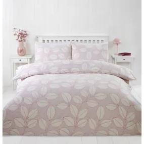 Lewis's Leaf Duvet Set - Pink