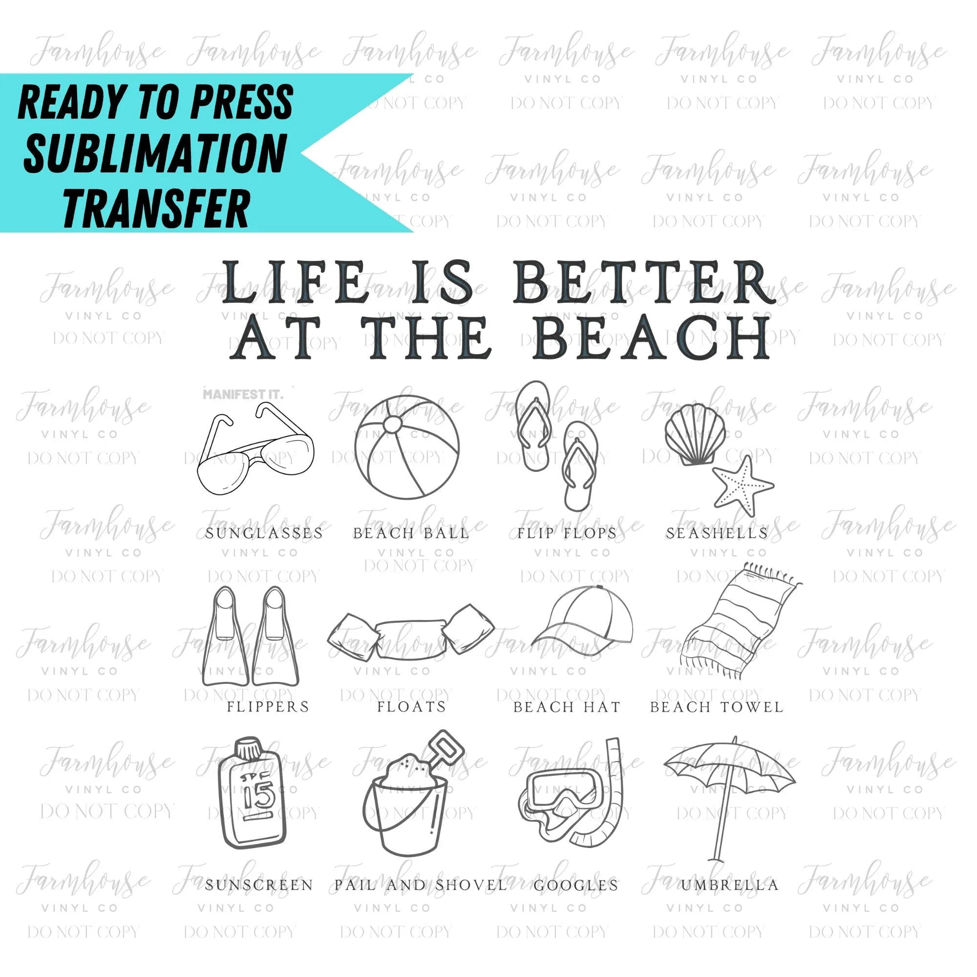 Life is Better At The Beach, Ready to Press Sublimation Transfer, Sublimation Prints, Salt in The Air Sand in My Hair, Beach Little Things