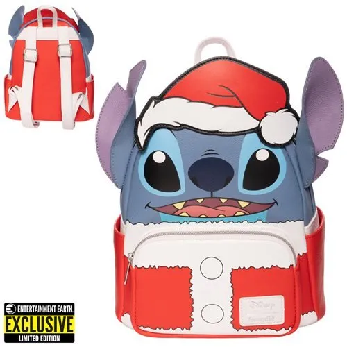 Loungefly Lilo & Stitch Holiday Santa Stitch Mini-Backpack- Entertainment Earth Exclusive