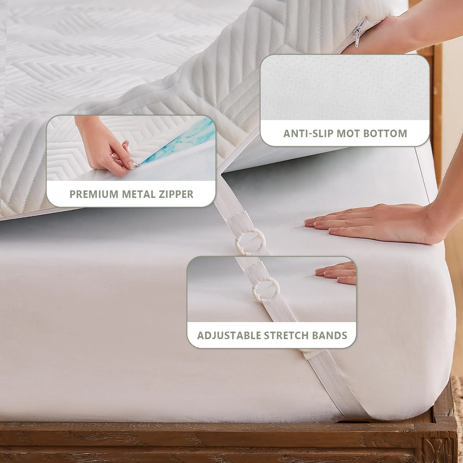 Memory Foam Mattress Topper Twin - 7-Zone Bed Topper with Air Mattress Cover - 2 inch Cooling Gel Bed Mattress Pad for Back Pain