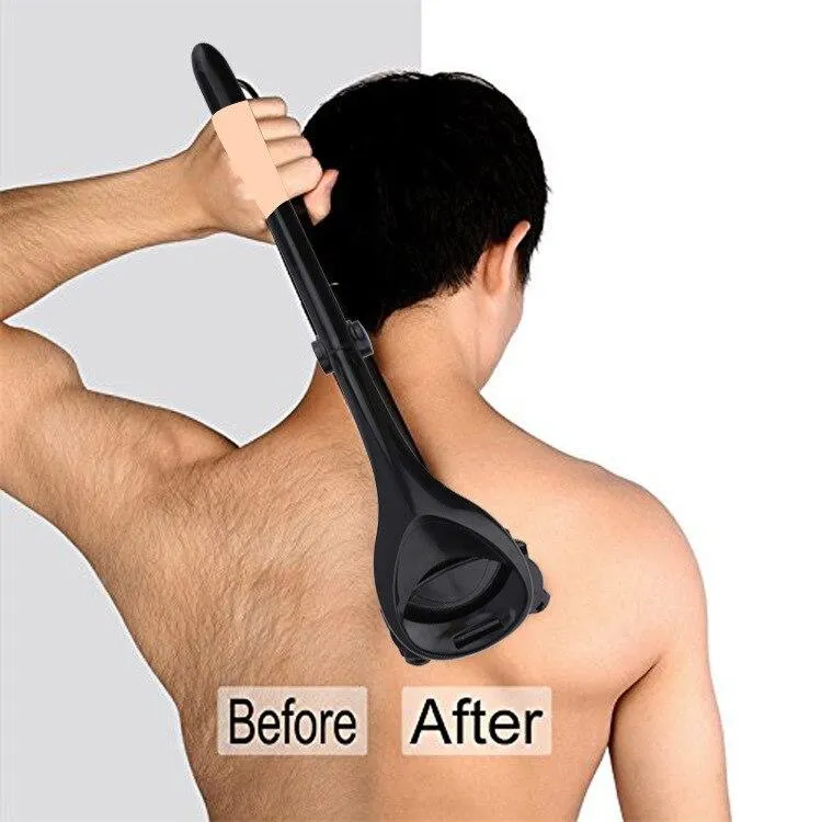 Men's Back Shaver, Two Head Blade, Easy Grip & Retractable Handle