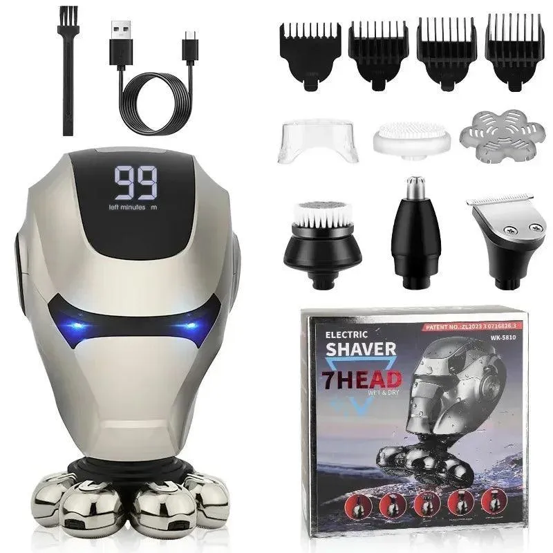 Men's Electric Razor Multi-function Electric Shaver Bald Hair