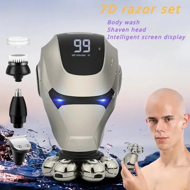 Men's Electric Razor Multi-function Electric Shaver Bald Hair