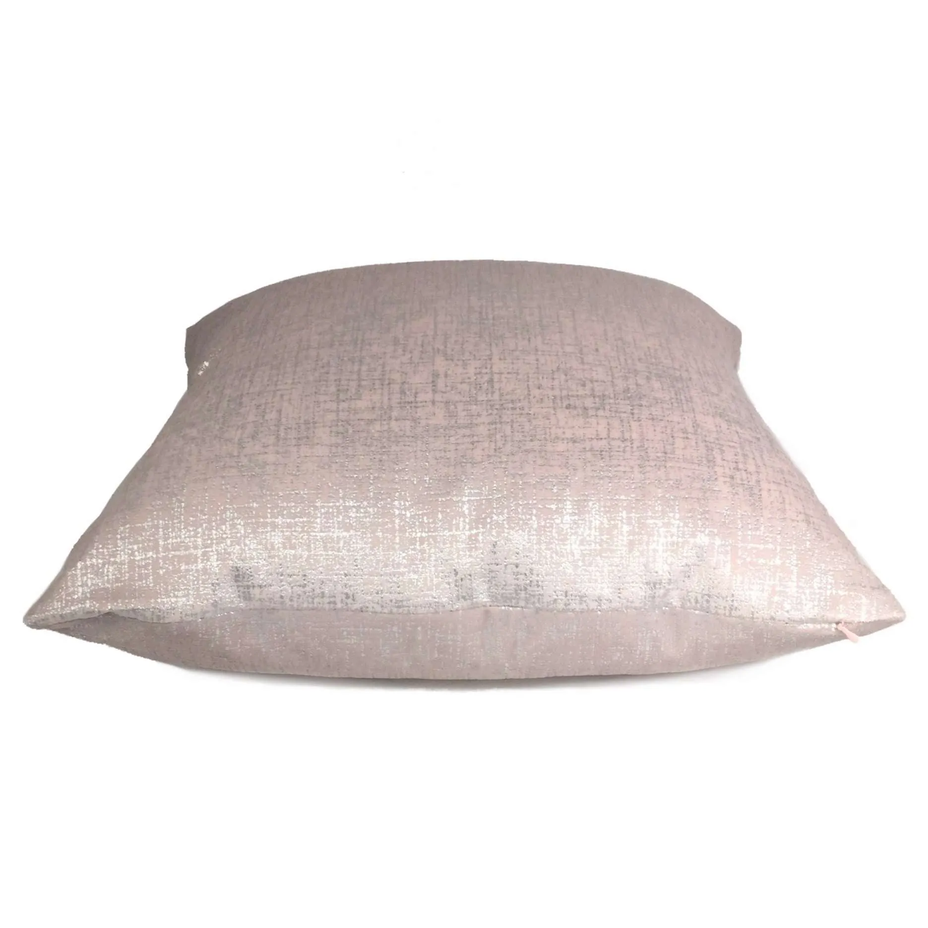 Metallic Silver Pink Velveteen Pillow Cover