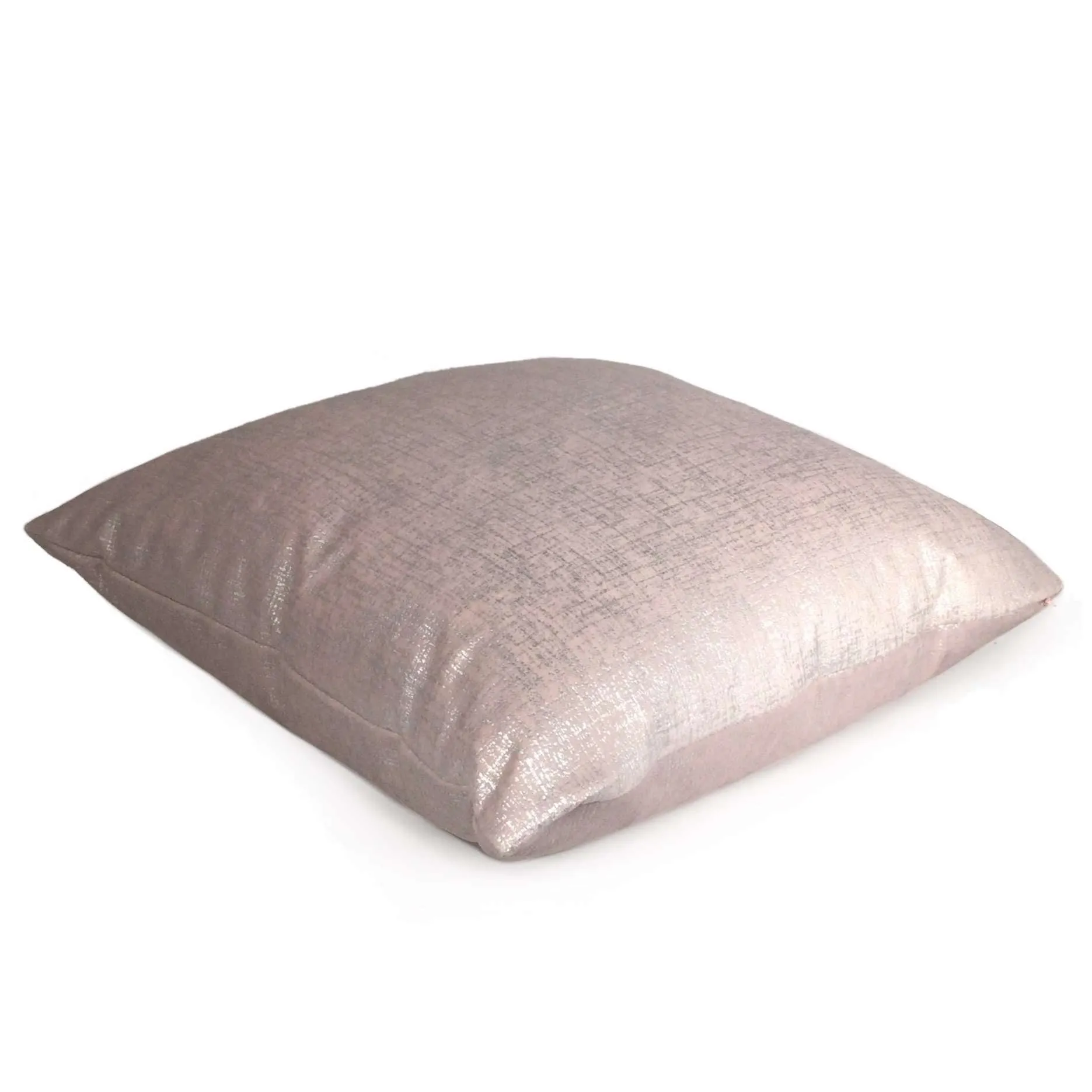 Metallic Silver Pink Velveteen Pillow Cover