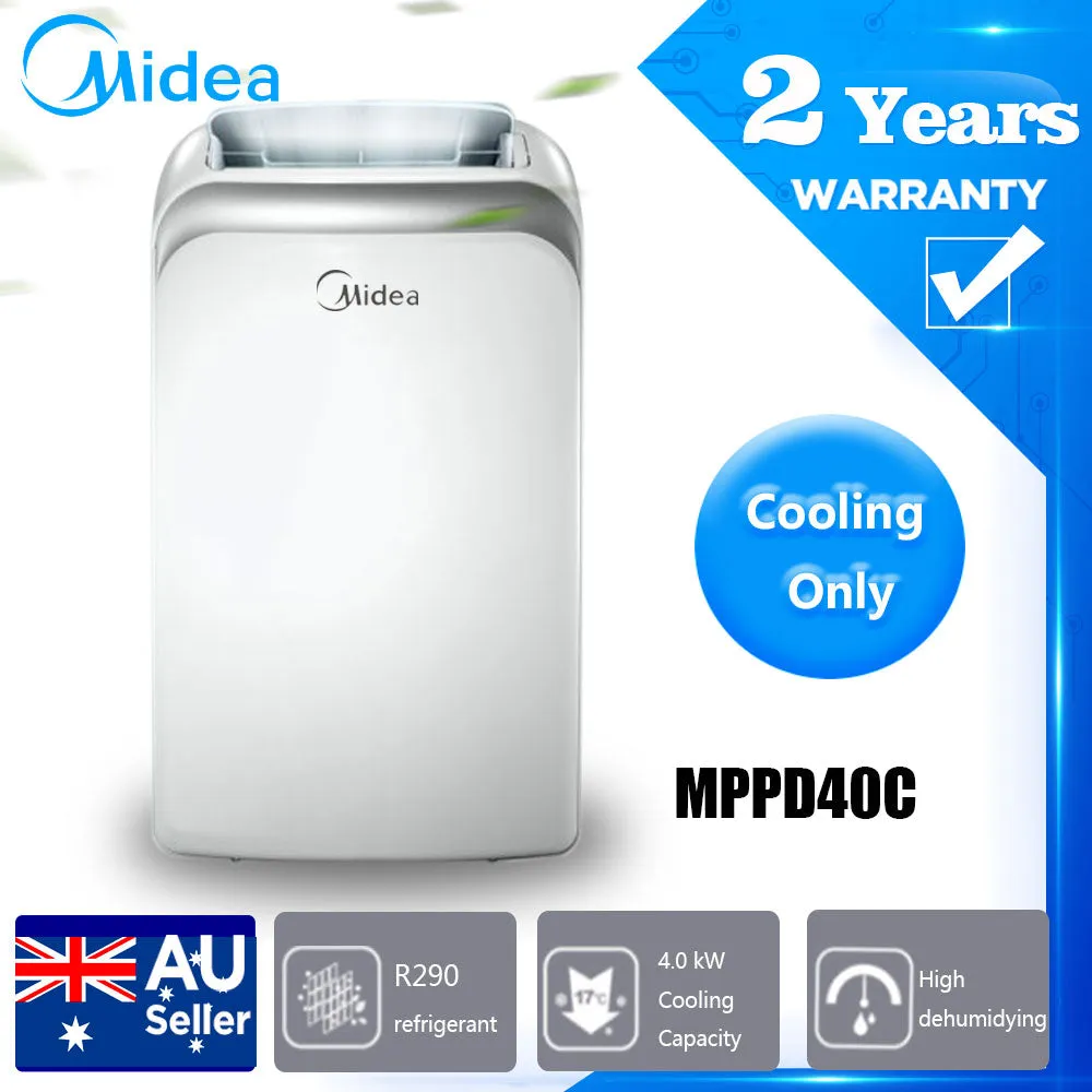 Midea 4.0 kW Portable Air Conditioner Cooling/Heating Remote Control Fan Cooler R290 Refrigerant ventilates 3-in-1 designed 3 Fan Speeds dehumidifying-MPPD40C (13840BTU)