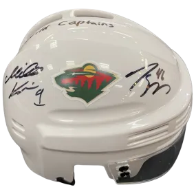 Mikko Koivu and Jared Spurgeon Autographed Minnesota Wild Mini Helmet w/ Wild Captains Inscription (Numbered Edition)