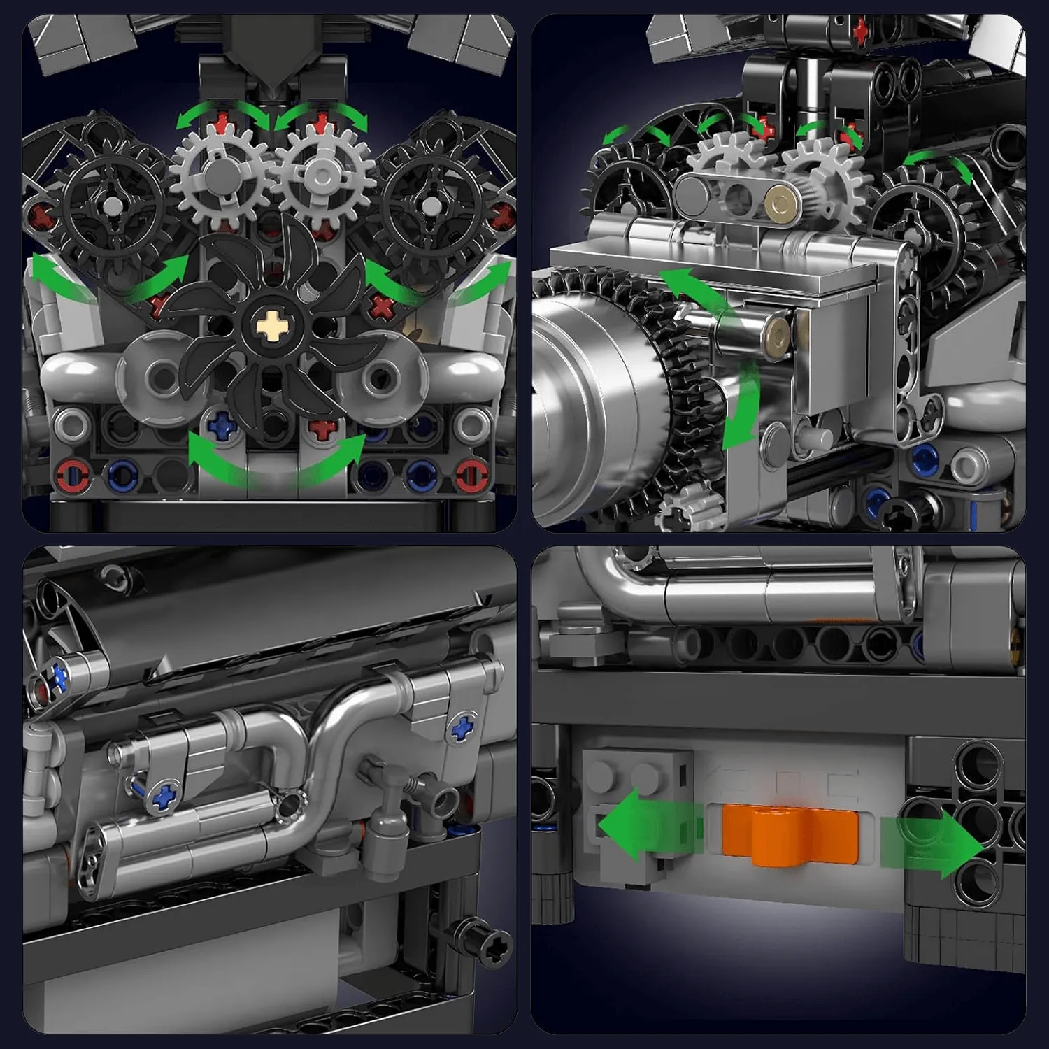 Motorised British Luxury V12 Engine 732pcs