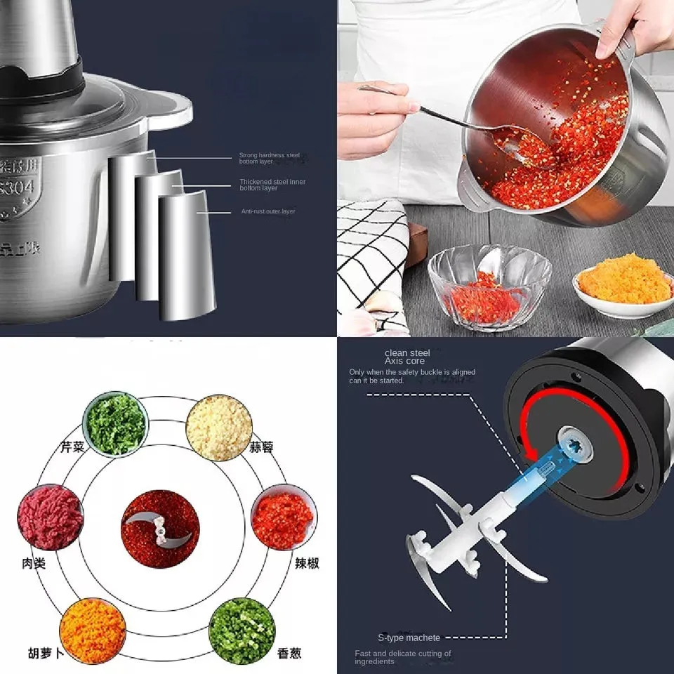 Multi-functional Electric Meat Vegetable Food Grinder 2 Speed Control