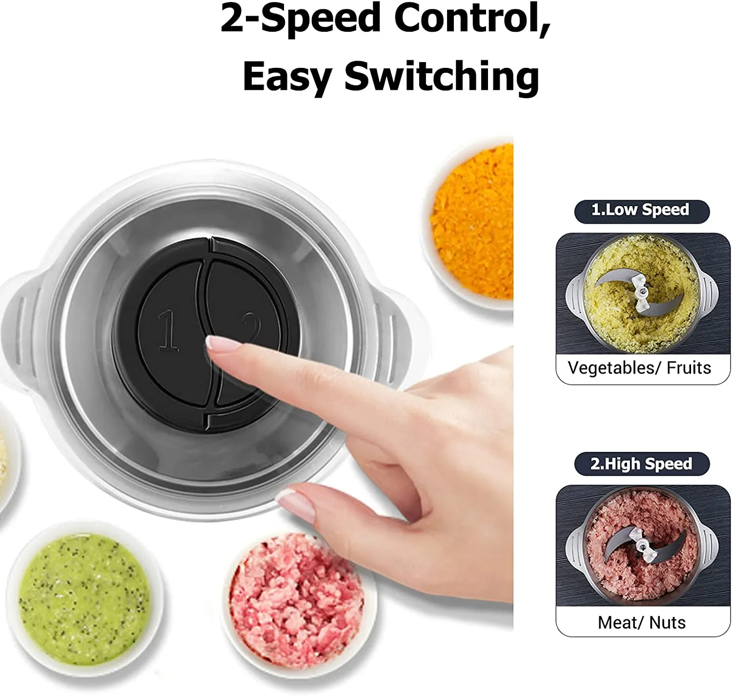 Multi-functional Electric Meat Vegetable Food Grinder 2 Speed Control