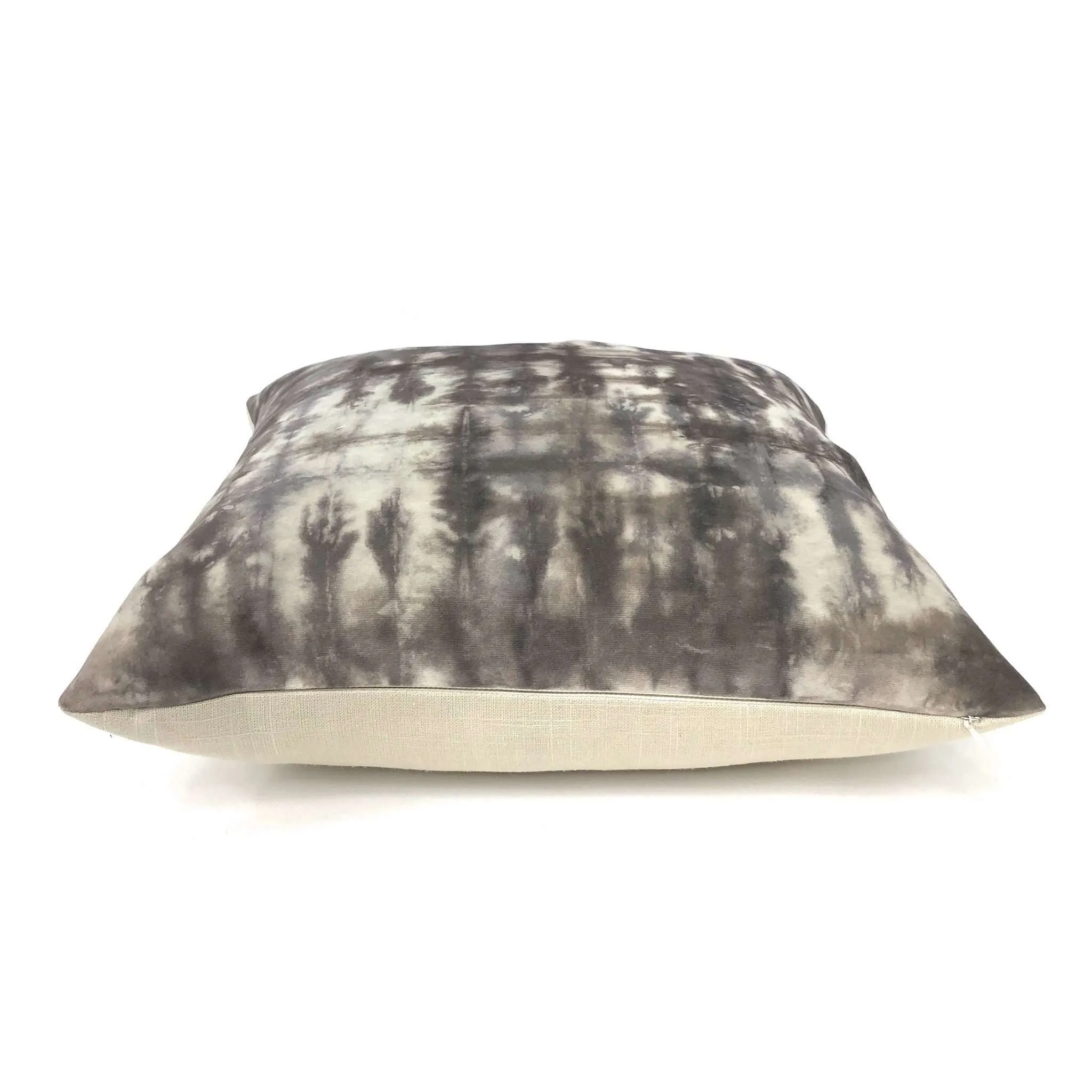 Nari Taupe Gray Cream Tie Dyed Velvet Pillow Cover