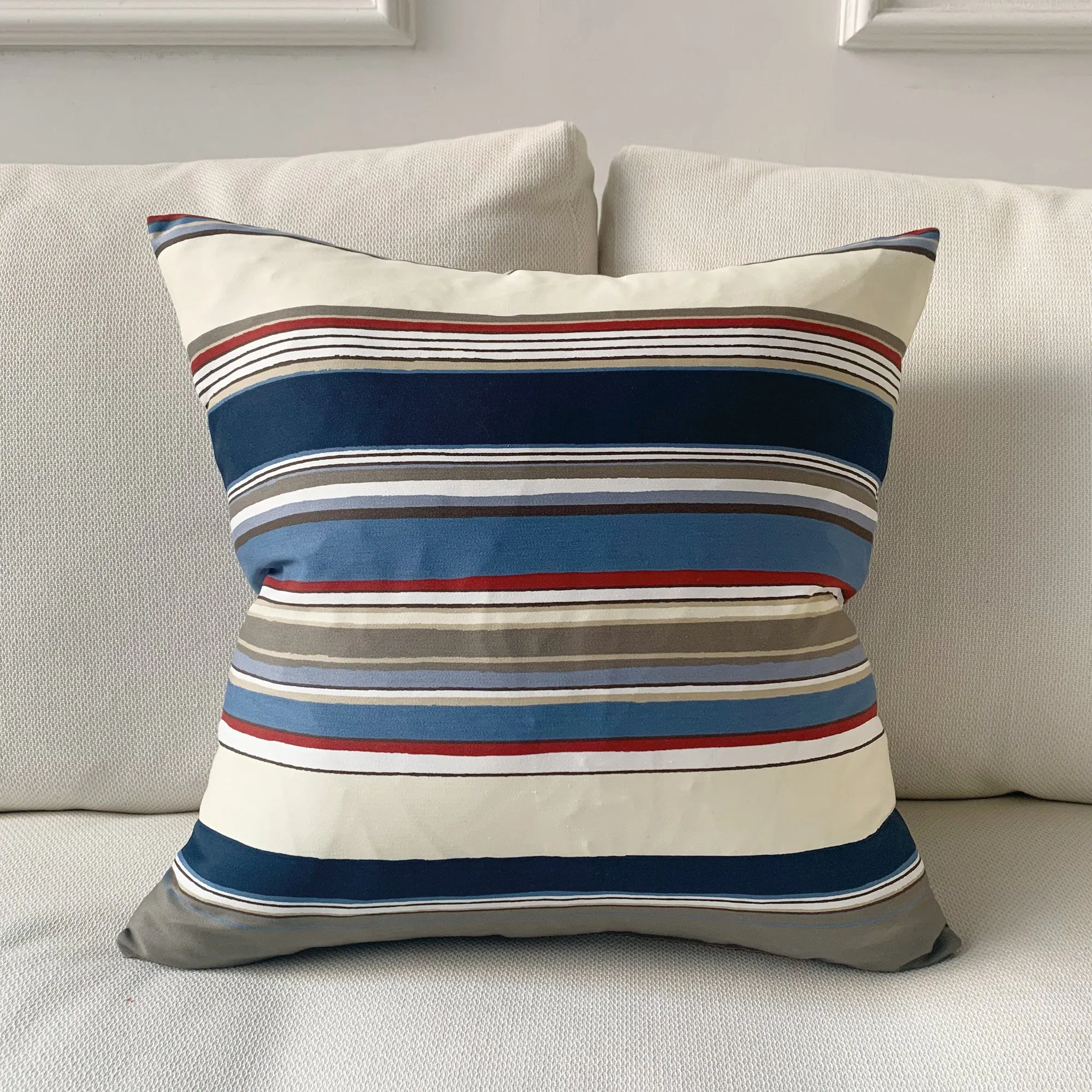 Nautical Preppy Stripe Throw Pillow Cover 20x20