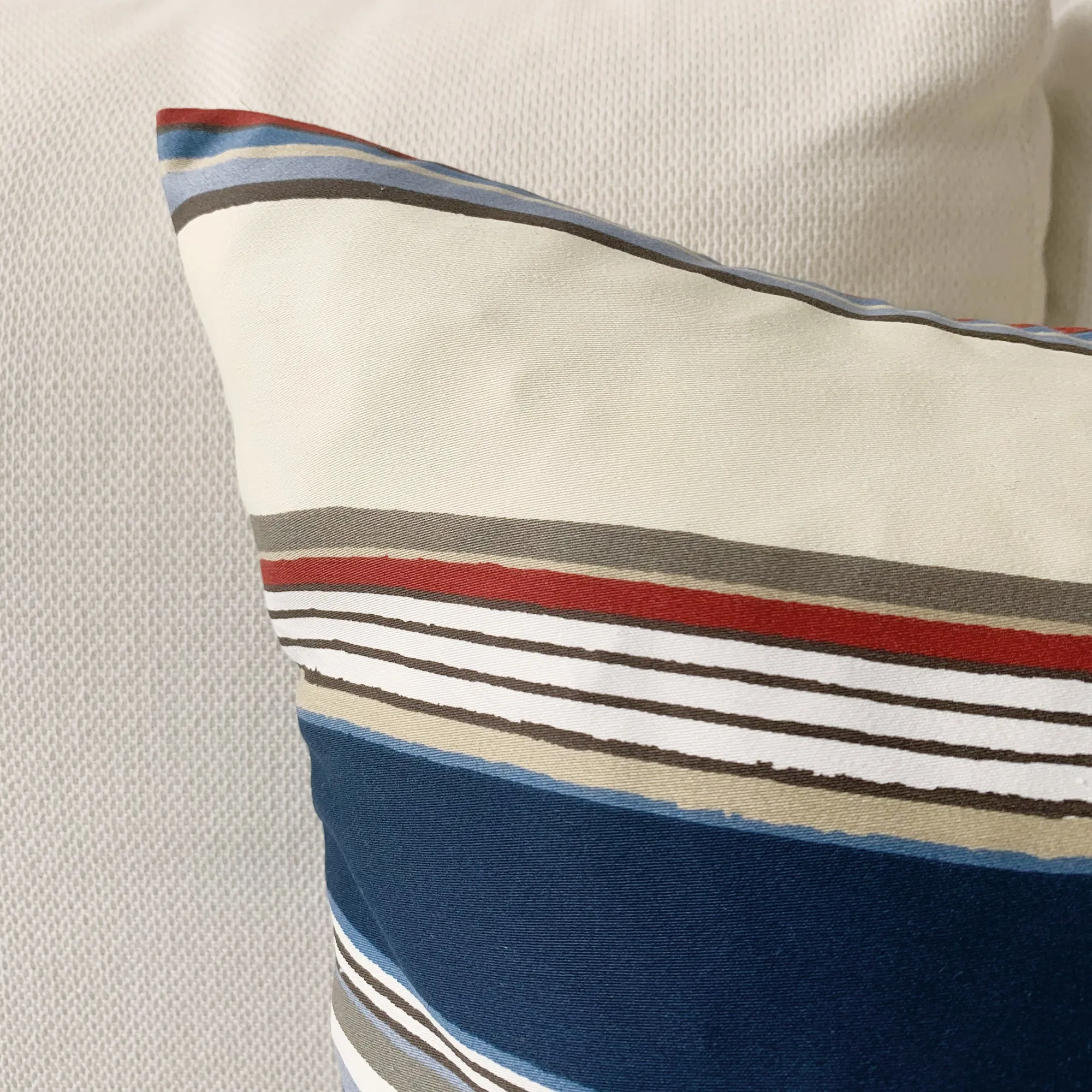 Nautical Preppy Stripe Throw Pillow Cover 20x20