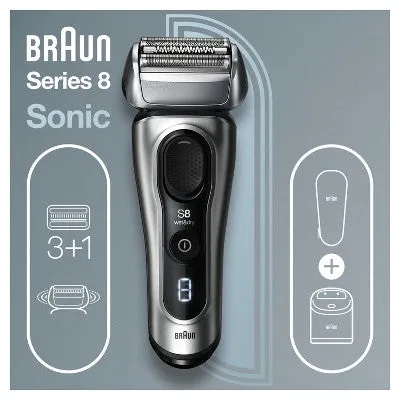 New - Braun Series 8-8457cc Men's Electric Foil Shaver with Precision Beard Trimmer & Clean & Charge SmartCare Center