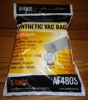 Nilfisk GU350A, GU450A Compatible Synthetic Vacuum Cleaner Bags. Part # AF480S