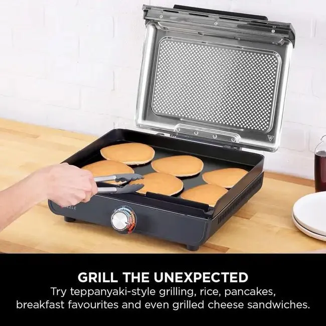 Ninja GR101UK Sizzle Grill & Flat Plate, Black