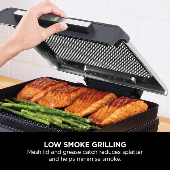 Ninja GR101UK Sizzle Grill & Flat Plate, Black