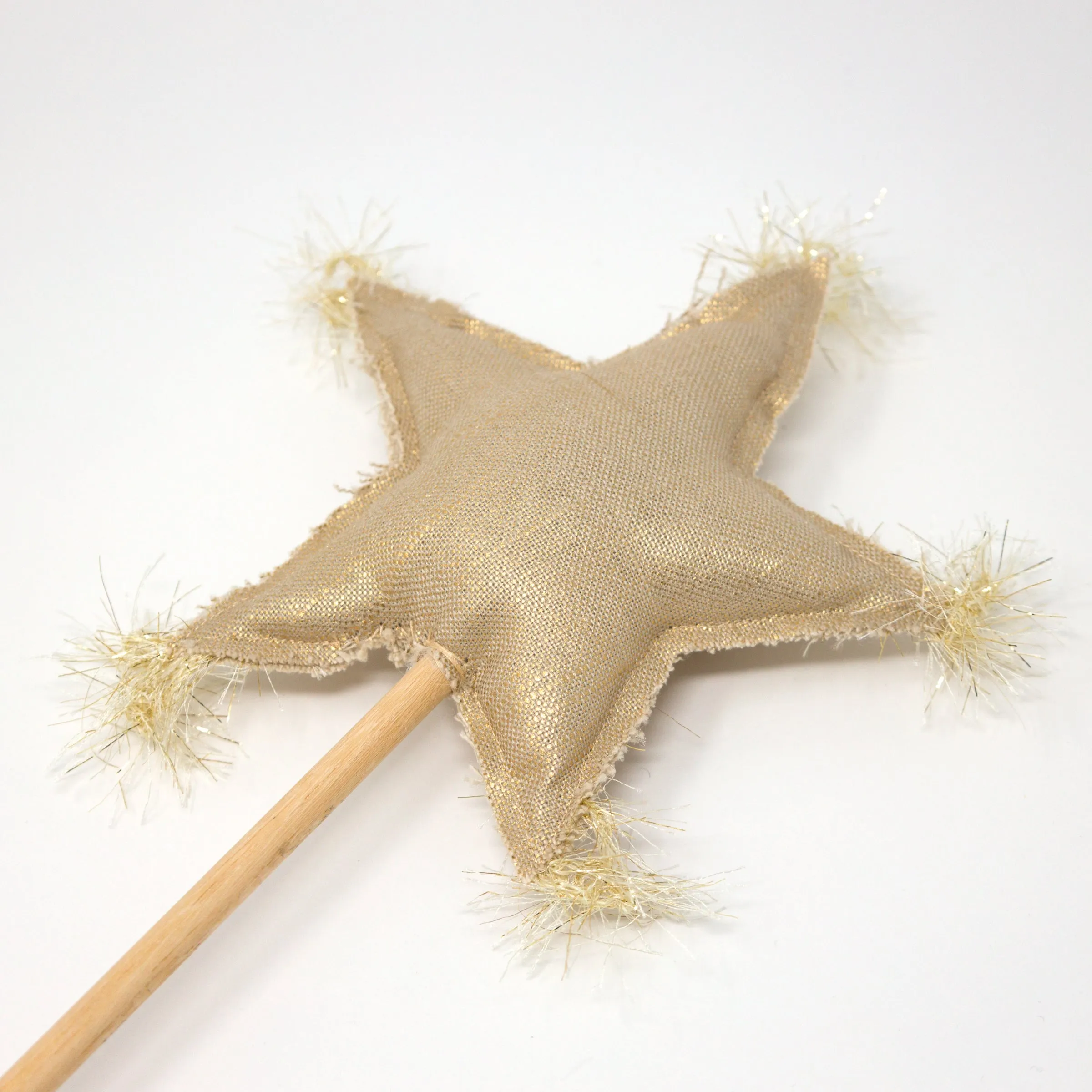 oh baby! Metallic Linen Star Wand - Gold