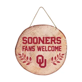 Oklahoma Sooners NCAA Wood Stump Sign