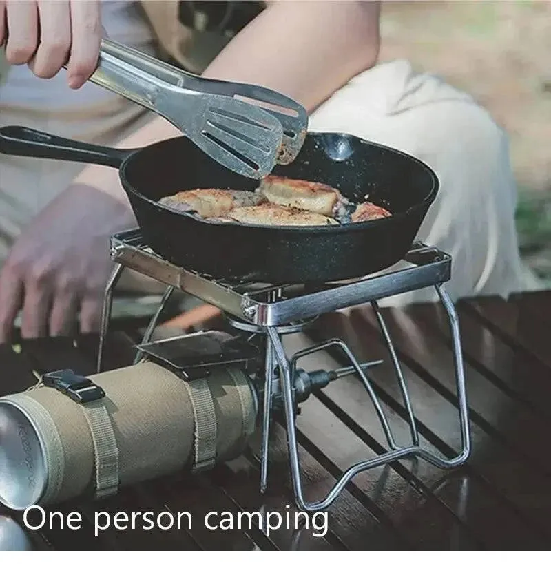 Outdoor Stainless Steel Stove Holder Camping Portable Folding Mini Barbecue Rack Set Pot Holder Baking Tray Holder