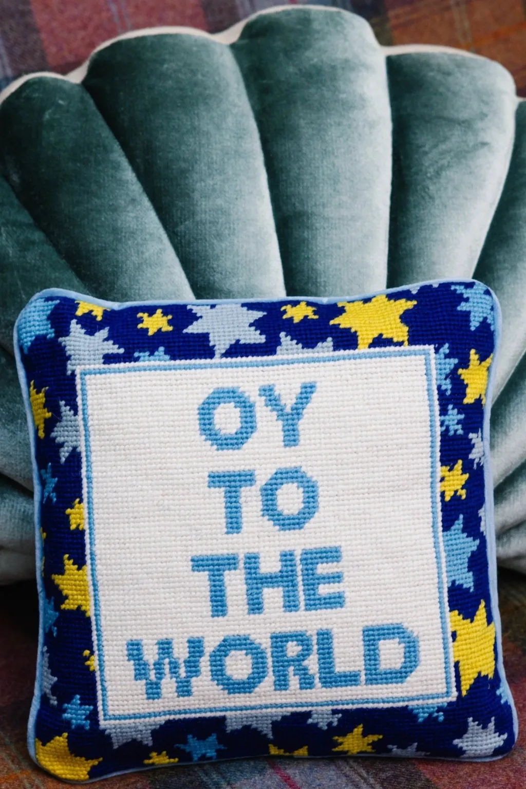 Oy Needlepoint Pillow