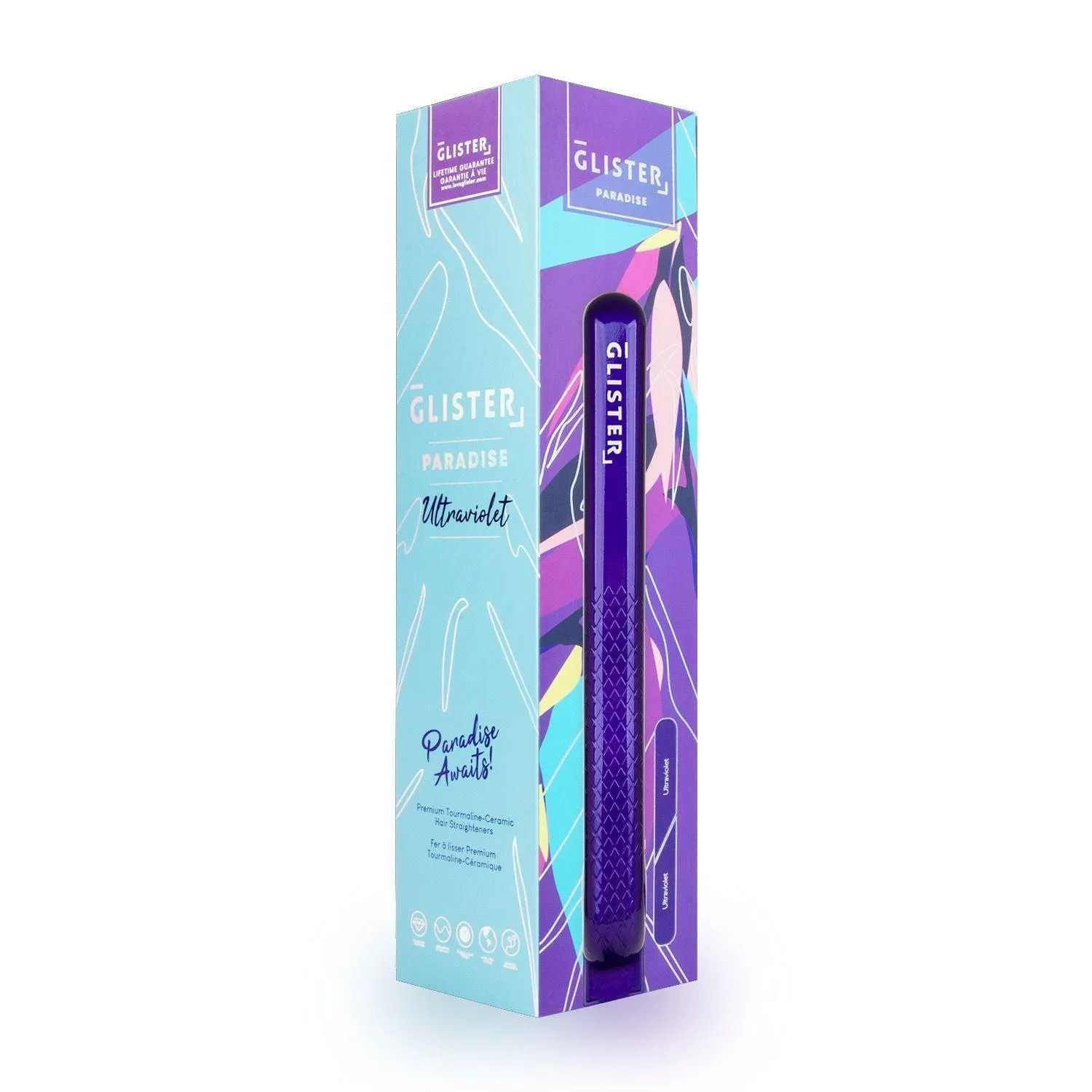 Paradise Flat Iron with Tourmaline Gemstone Infusion - Ultraviolet