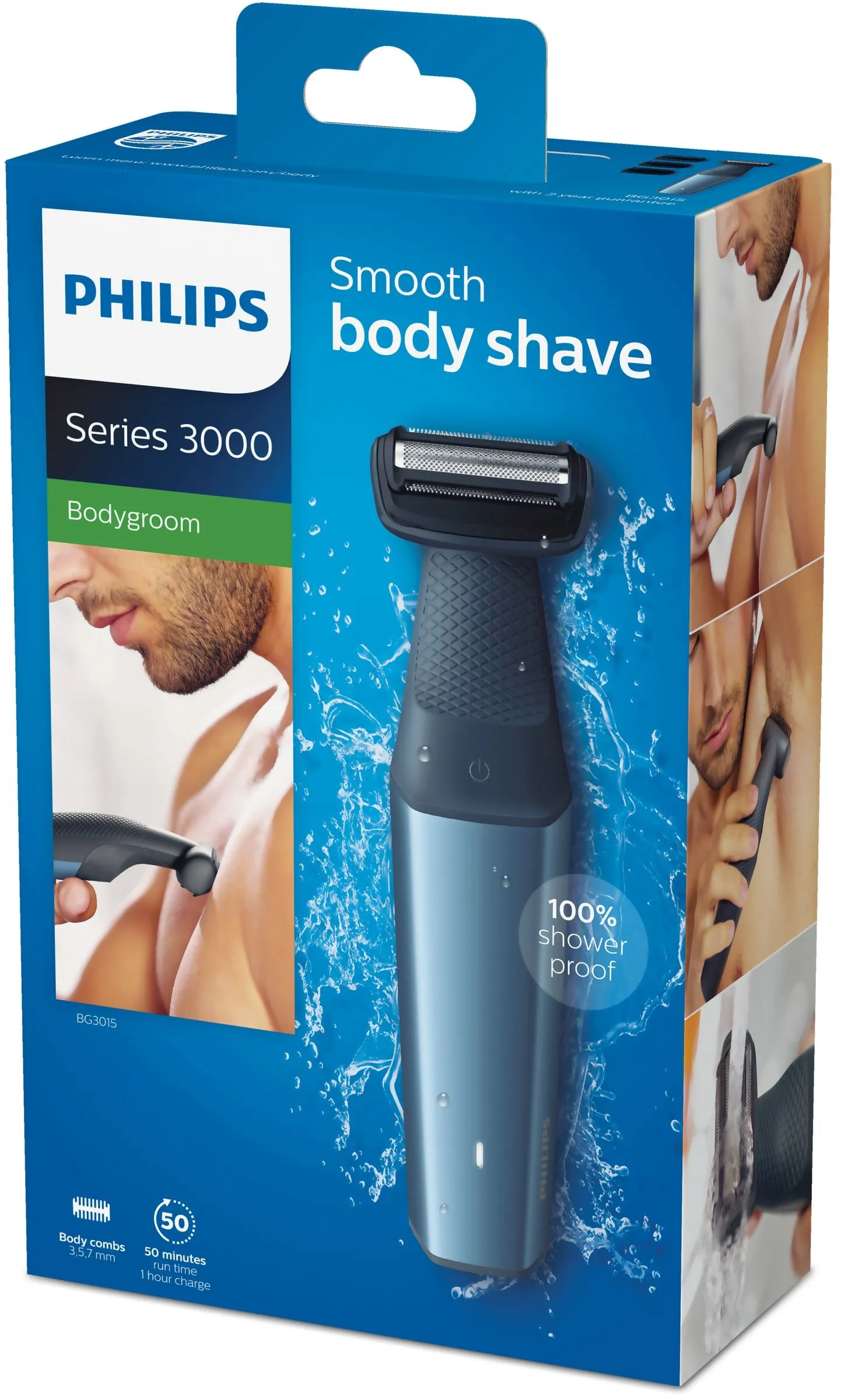 Philips Bodygroom Series 3000 Bg3015/15 Body Groomer/Shaver Black, Blue