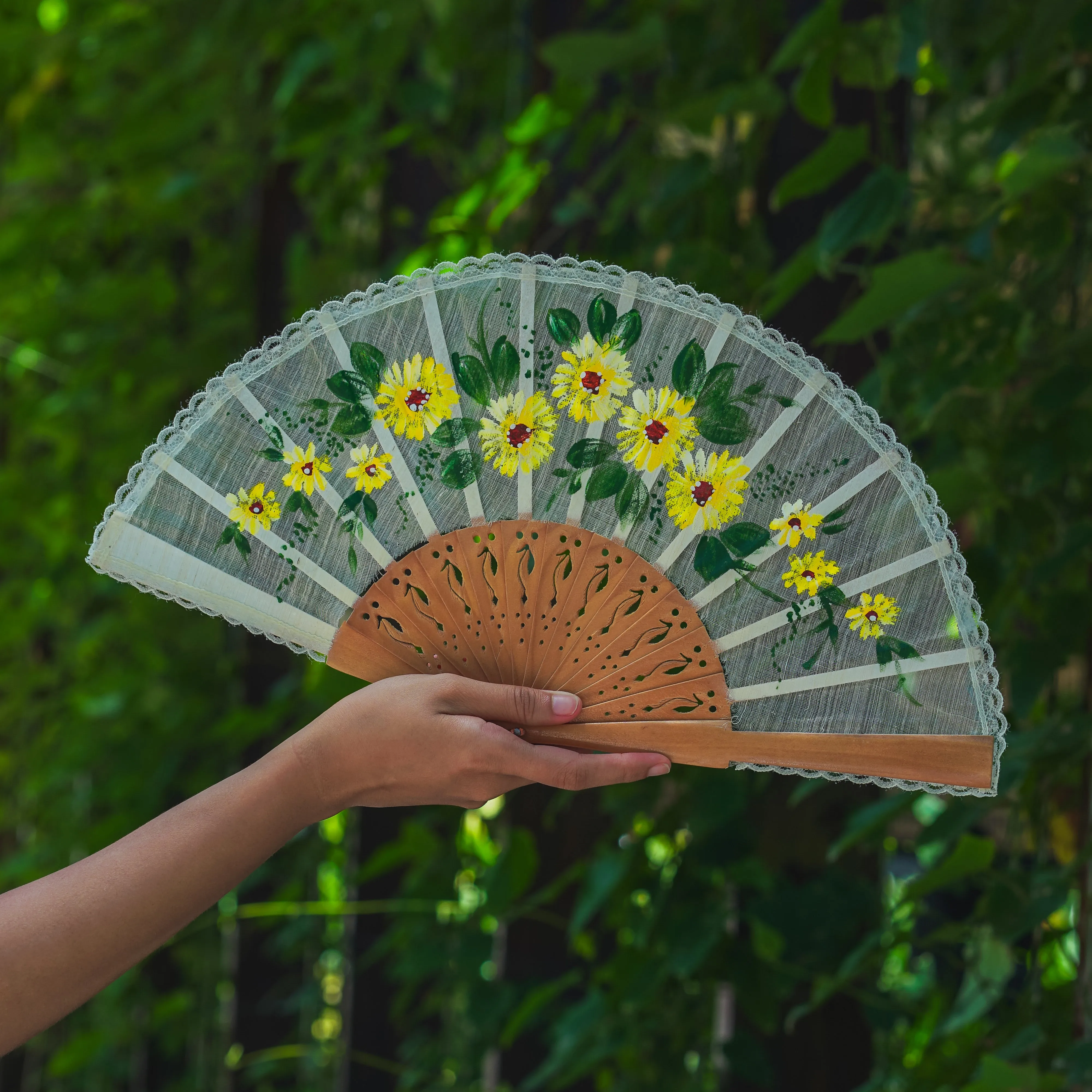 Pina Silk Hand Painted Fans