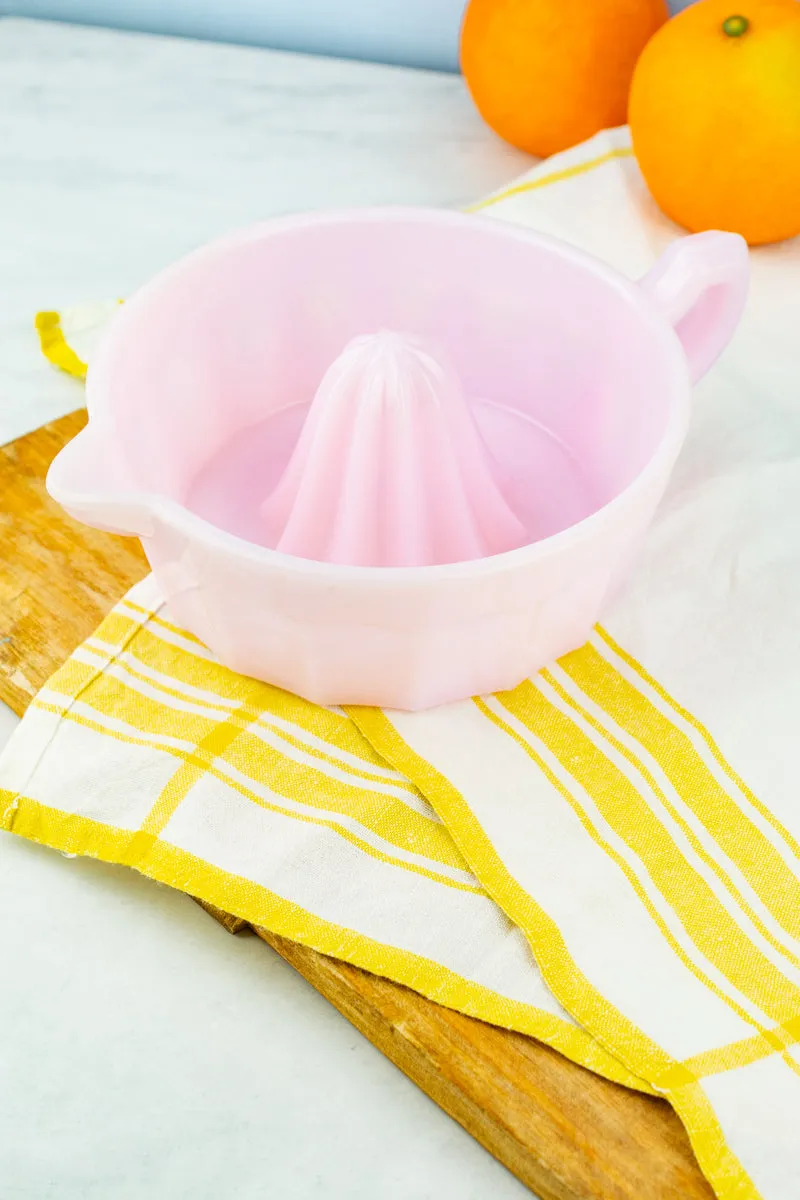 Pink Milk Glass Citrus Juicer