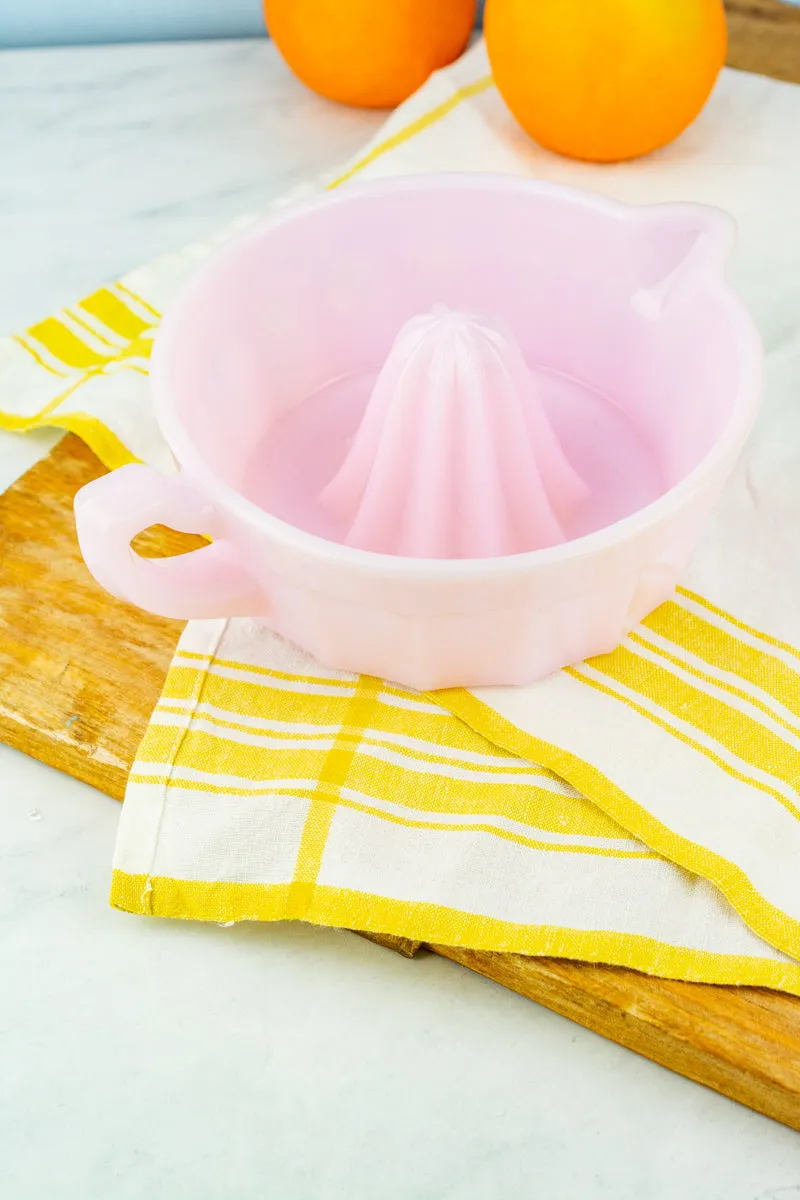 Pink Milk Glass Citrus Juicer