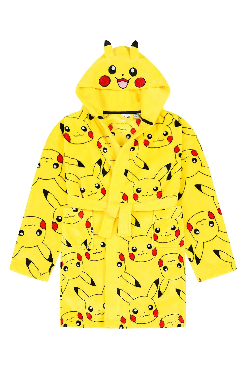 Pokemon Boys Girls Pikachu Dressing Gown Fleece Hooded Kids Robe