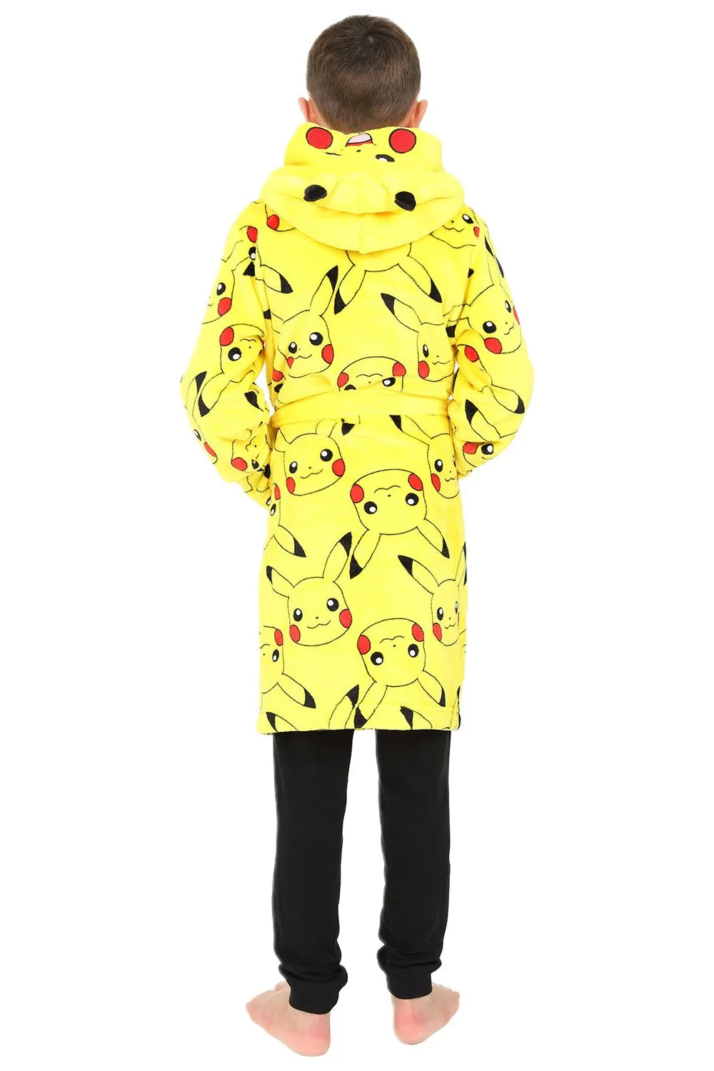 Pokemon Boys Girls Pikachu Dressing Gown Fleece Hooded Kids Robe