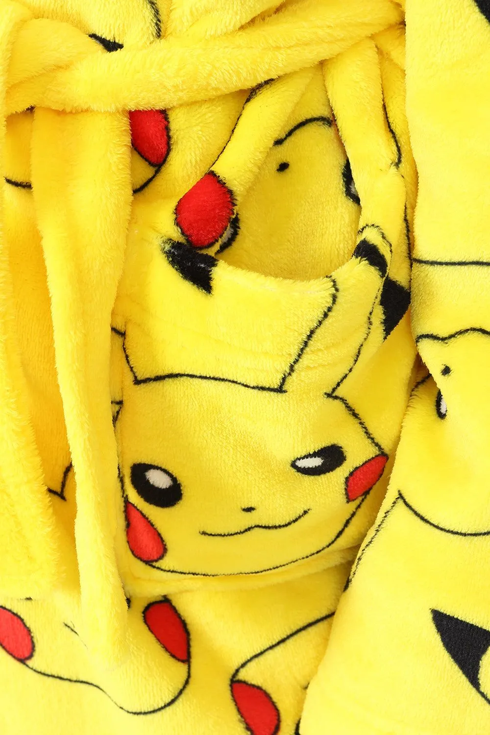 Pokemon Boys Girls Pikachu Dressing Gown Fleece Hooded Kids Robe